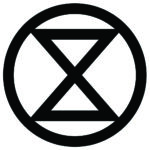 Extinction Symbol for XR. Hourglass stylised as an X